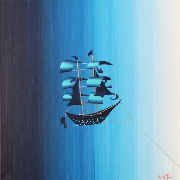 "Navegando todos los cielos", acrylic on canvas, 50 x 50 cm - no longer available